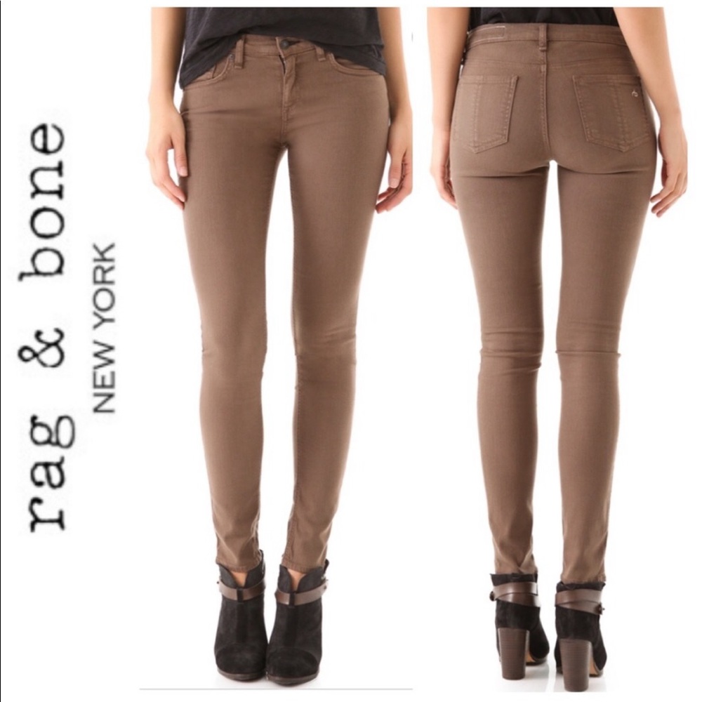 rag & bone Skinny Jeans in Taupe Brown